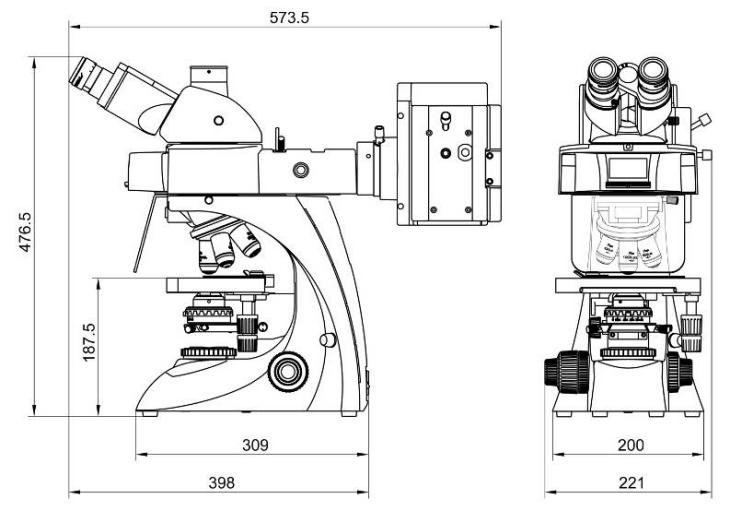 BK5000 Fluorescence Microscope Size(mm)