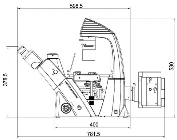 BDS400 Inverted Fluorescence Microscope Size(mm)