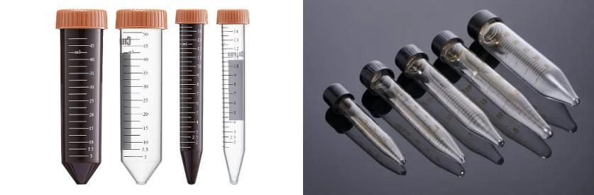 glass and plastic centrifuge tubes